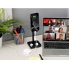 image:imageKikkerland Extendable Portable Ergonomic Adjustable Universal Perfect Phone Stand with Tray Black for Home Office Desktop
