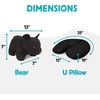 image:imageKikkerland Zip amp Flip Travel Pillow  Micro Bead Head Rest for Planes and Travel  ElephantBlack Bear