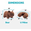 image:imageKikkerland Zip amp Flip Travel Pillow  Micro Bead Head Rest for Planes and Travel  ElephantBrown Bear