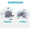 image:imageKikkerland Zip amp Flip Travel Pillow  Micro Bead Head Rest for Planes and Travel  ElephantElephant