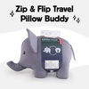 image:imageKikkerland Zip amp Flip Travel Pillow  Micro Bead Head Rest for Planes and Travel  ElephantElephant