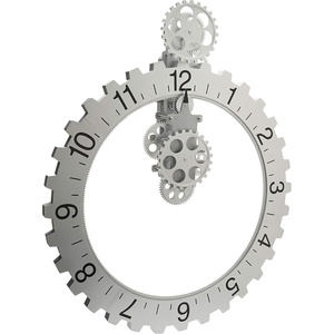 image:imageKikkerland Big Wheel Revolving Wall Clock SilverSilver