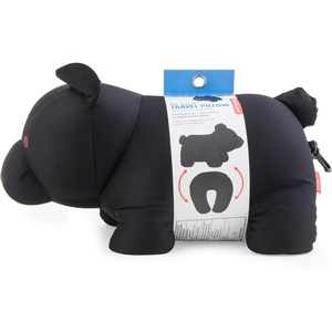 image:imageKikkerland Zip amp Flip Travel Pillow  Micro Bead Head Rest for Planes and Travel  ElephantBlack Bear