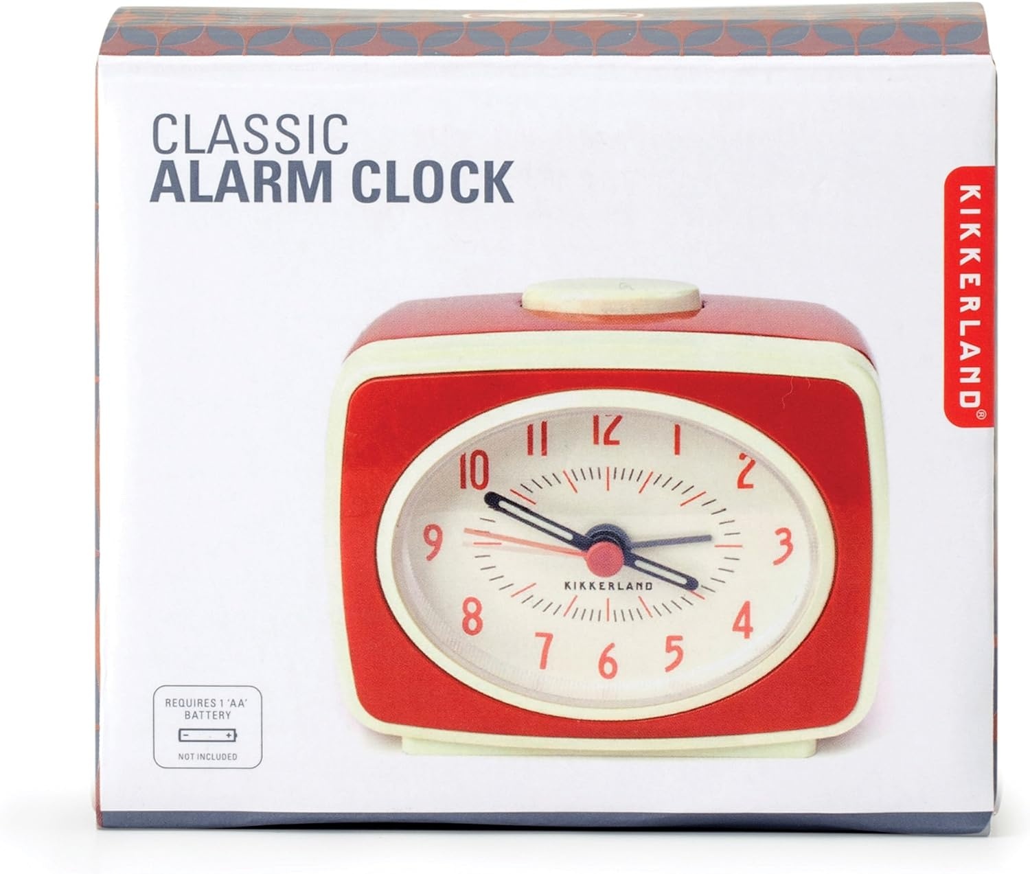 image:imageKikkerland Small Retro Classic Vintage Style Ticking Quartz Movement Analog Alarm Clock Glow in The Dark Hands for Bedroom Office Home Decor Battery Operated in RedRed