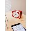 image:imageKikkerland Small Retro Classic Vintage Style Ticking Quartz Movement Analog Alarm Clock Glow in The Dark Hands for Bedroom Office Home Decor Battery Operated in RedRed