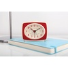 image:imageKikkerland Small Retro Classic Vintage Style Ticking Quartz Movement Analog Alarm Clock Glow in The Dark Hands for Bedroom Office Home Decor Battery Operated in RedRed