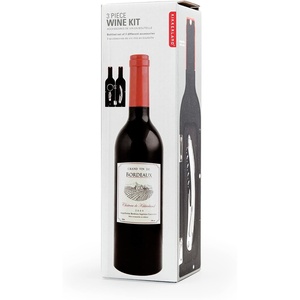 image:imageKikkerland 3Piece Wine Bottle Accessory Kit Small Wine Kit